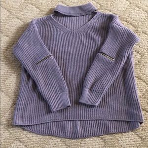 Purple sweater with zipper detailing
